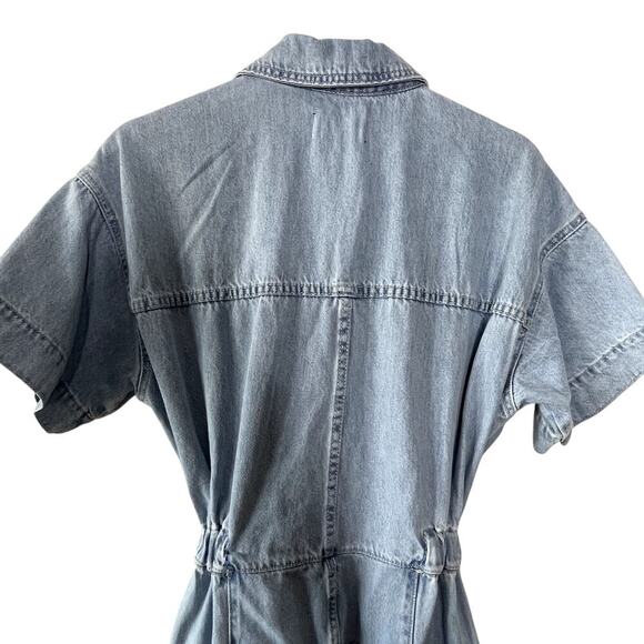 WE THE FREE MARCI SHORT SLEEVE DENIM JUMPSUIT SIZE S - Picture 7 of 10